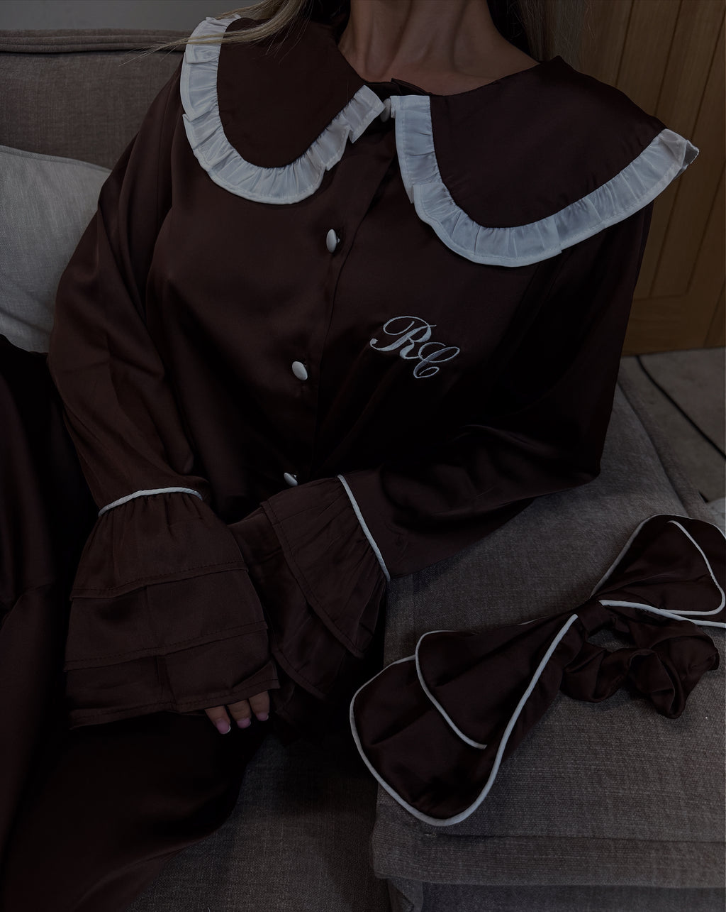 CHOCOLATE RUFFLE LONG SET