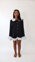 Black & White Polka Dot Ruffle Shorts Set